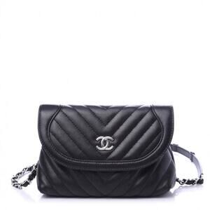 Chanel Calfskin Chevron Waist Belt Bag